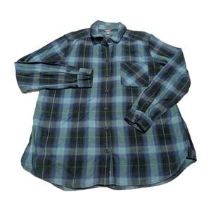 Eddie Bauer Men's Collared Button-Up Long Sleeve Plaid Flannel Shirt Size L